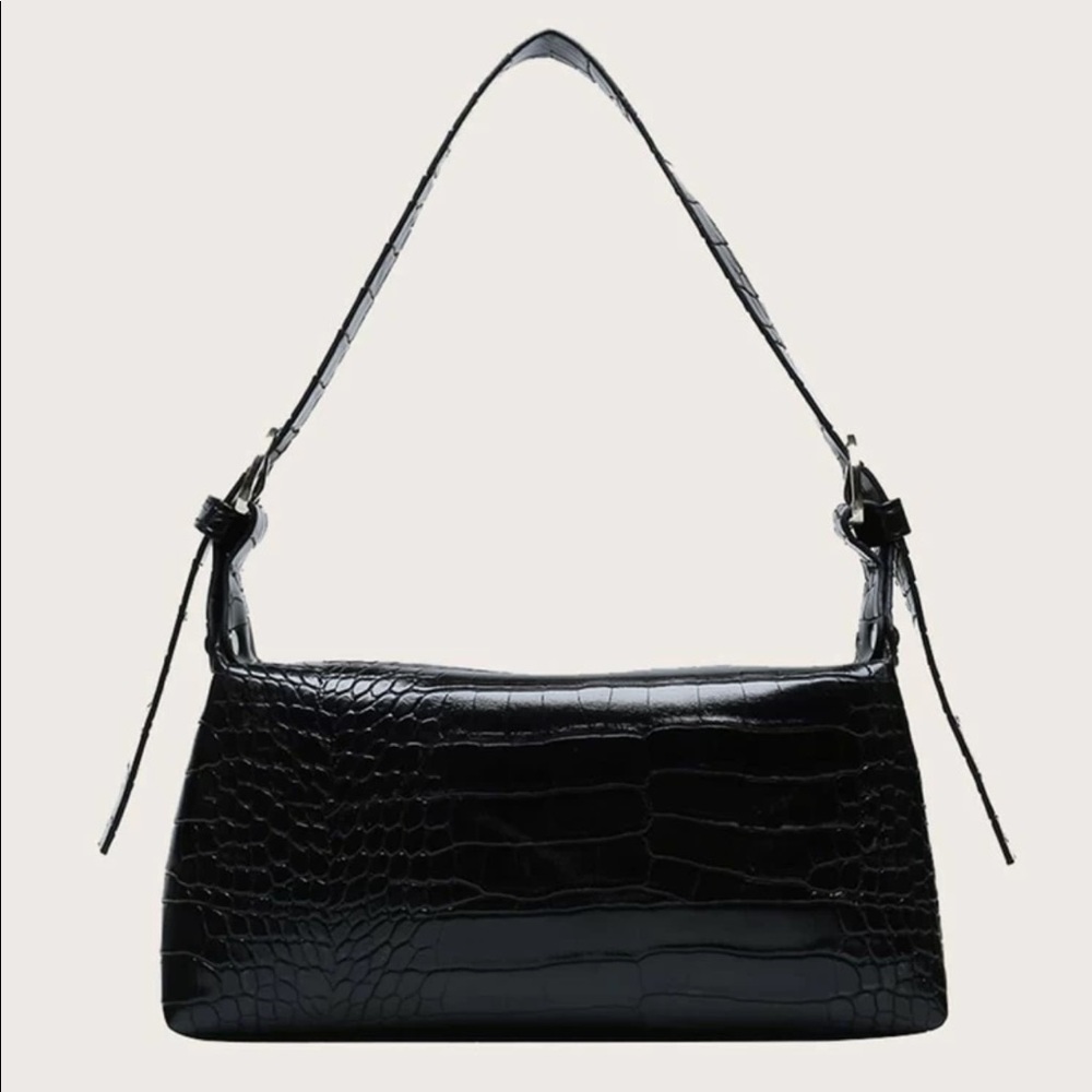 Baguette bag croc embossed